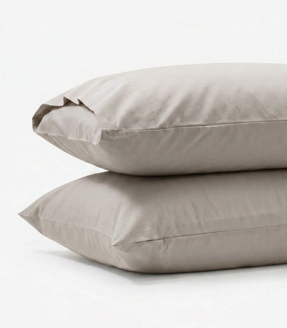 Percale Pillow Cases - Light Grey