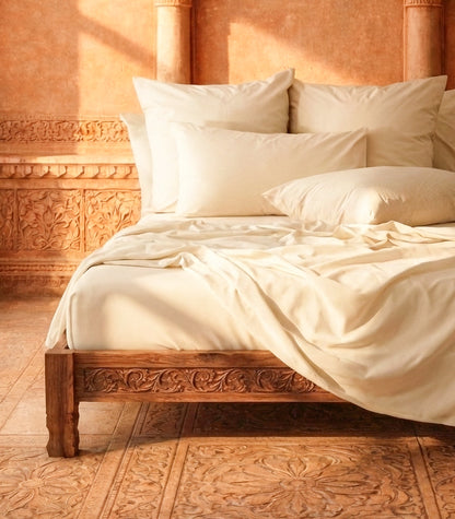 Percale Fitted Sheet - Natural