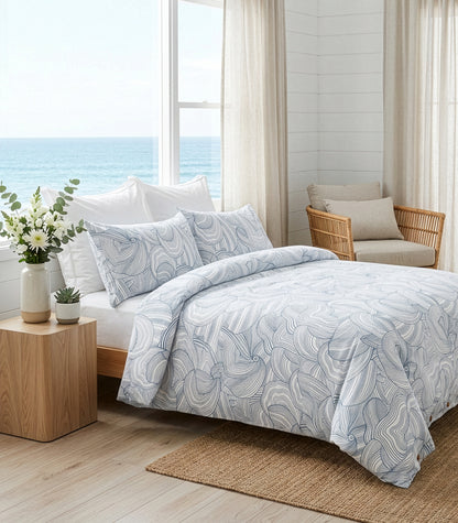 Percale Quilt Cover Set - Limited Edition - Oyster Blue