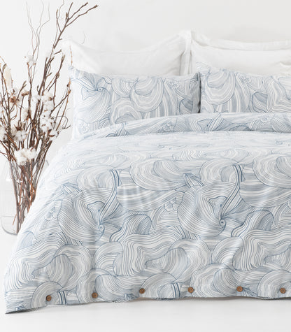 Percale Quilt Cover Set - Limited Edition - Oyster Blue