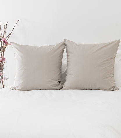 European Percale Pillow Cases - Pewter