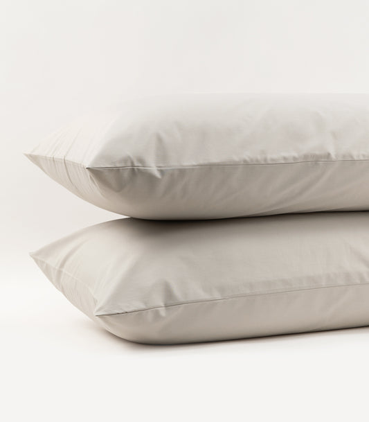 Bhumi Organic Cotton - Percale Pillow Cases (Pair) - Pewter