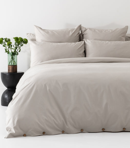 Percale Quilt Cover Set - Limited Edition - Pewter