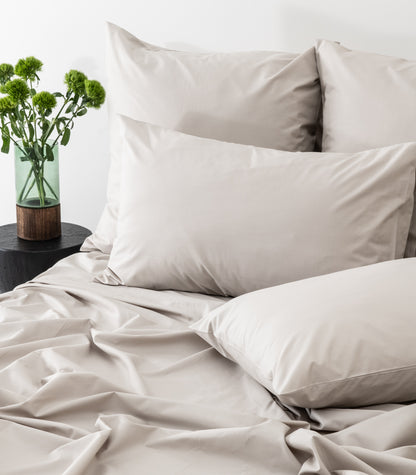 Bhumi Organic Cotton - Sateen Sheet Set - Light Grey