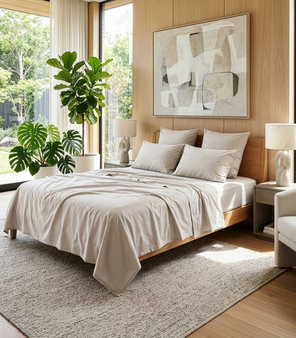 Bhumi Organic Cotton - Sateen Sheet Set - Light Grey