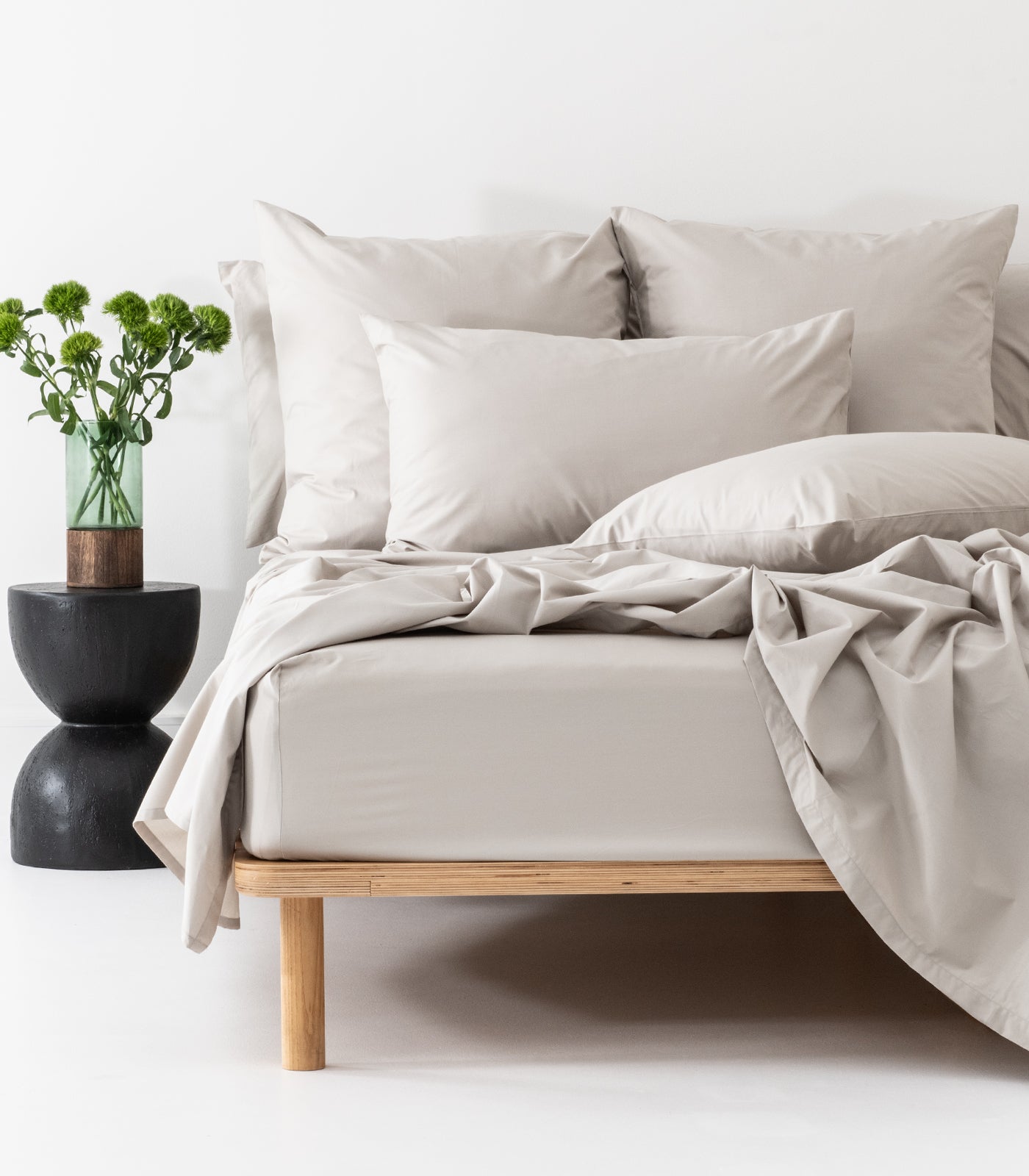 Bhumi Organic Cotton - Sateen Sheet Set - Light Grey