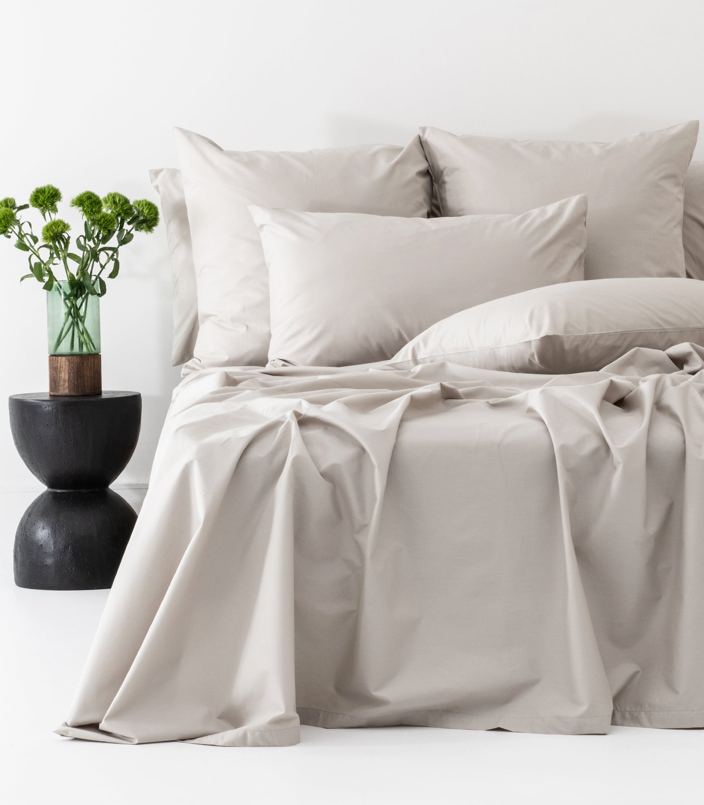 Bhumi Organic Cotton - Sateen Sheet Set - Light Grey