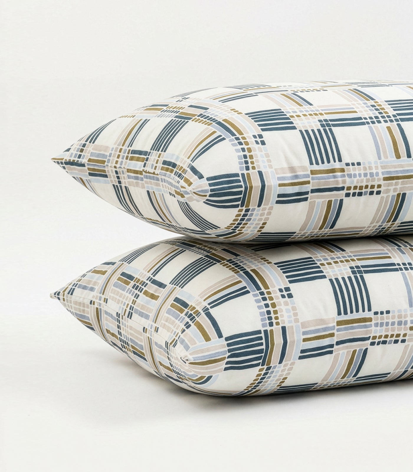 Percale Pillow Cases (Pair) - Limited Edition - Plaid Cream
