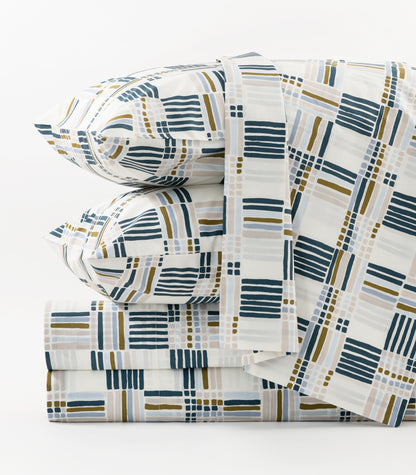 Percale Sheet Set - Limited Edition - Plaid Cream