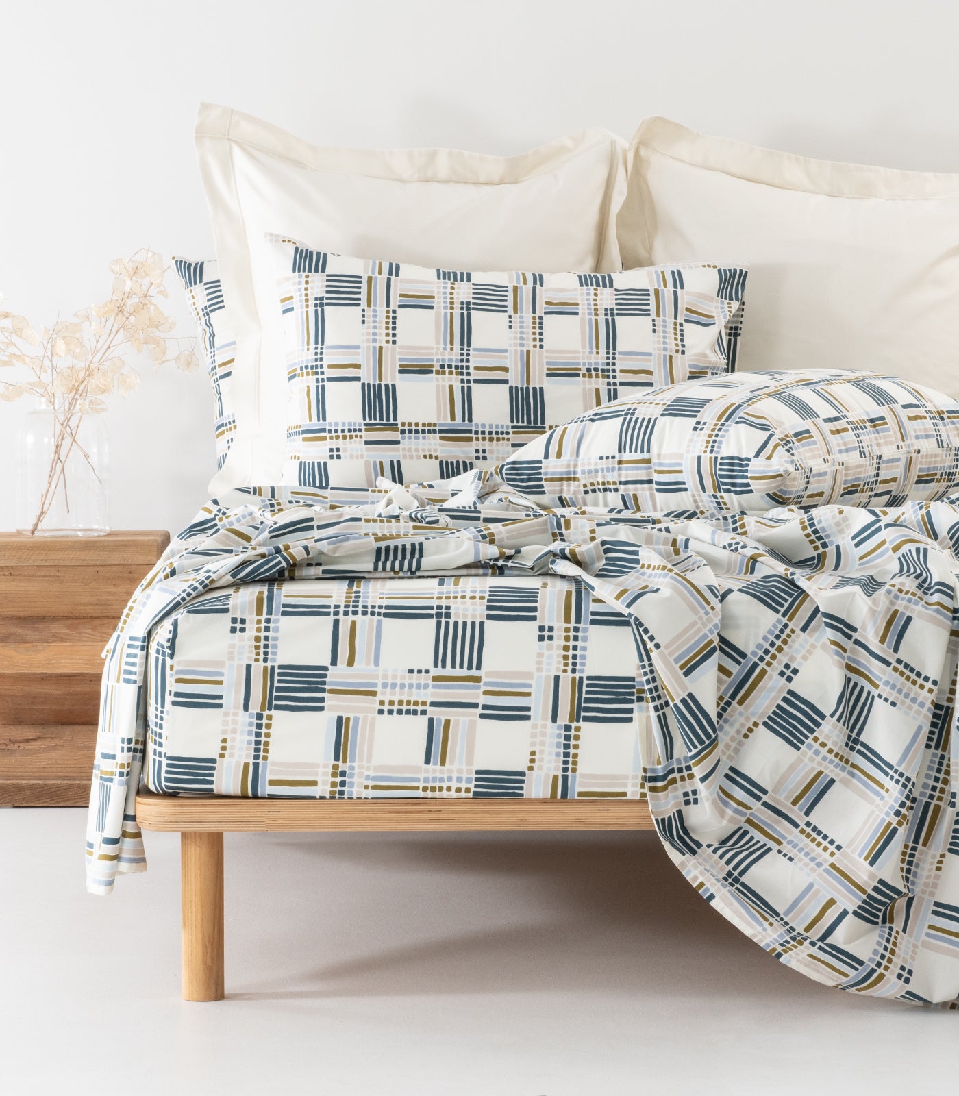 Percale Sheet Set - Limited Edition - Plaid Cream