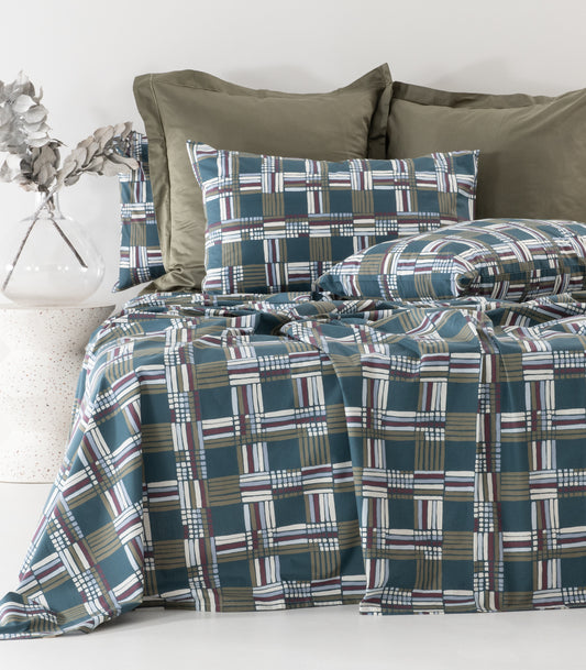 Percale Sheet Set - Limited Edition - Plaid Teal