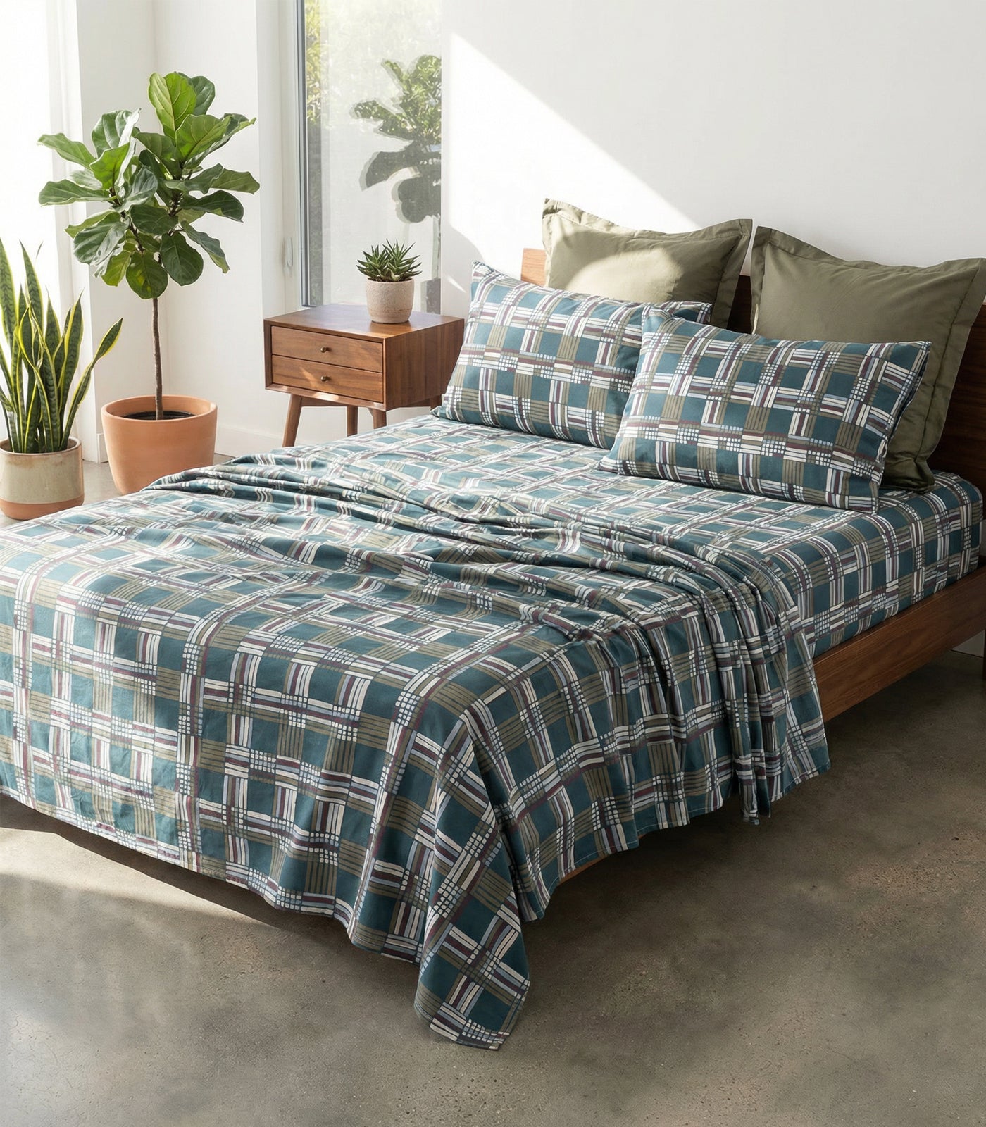 Percale Sheet Set - Limited Edition - Plaid Teal