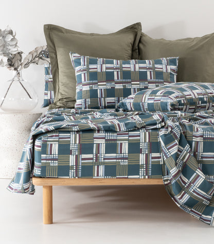 Percale Sheet Set - Limited Edition - Plaid Teal