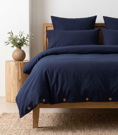 Percale Quilt Set - Navy