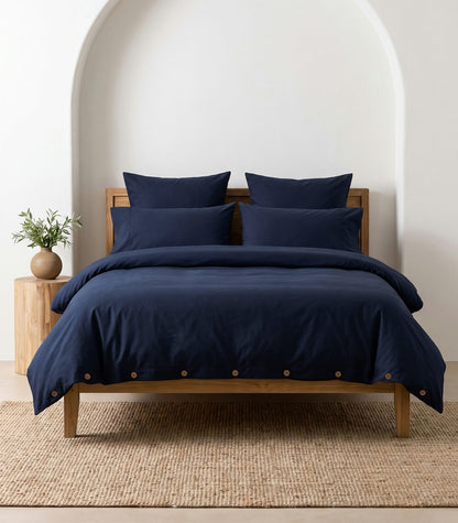 Percale Quilt Set - Navy