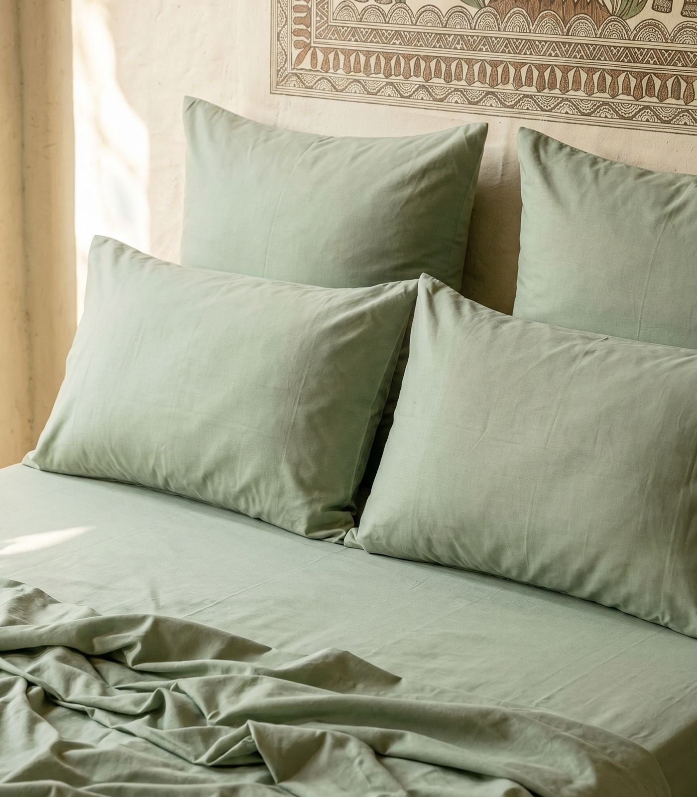 Percale Pillow Cases - Sage