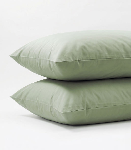 Percale Pillow Cases - Sage