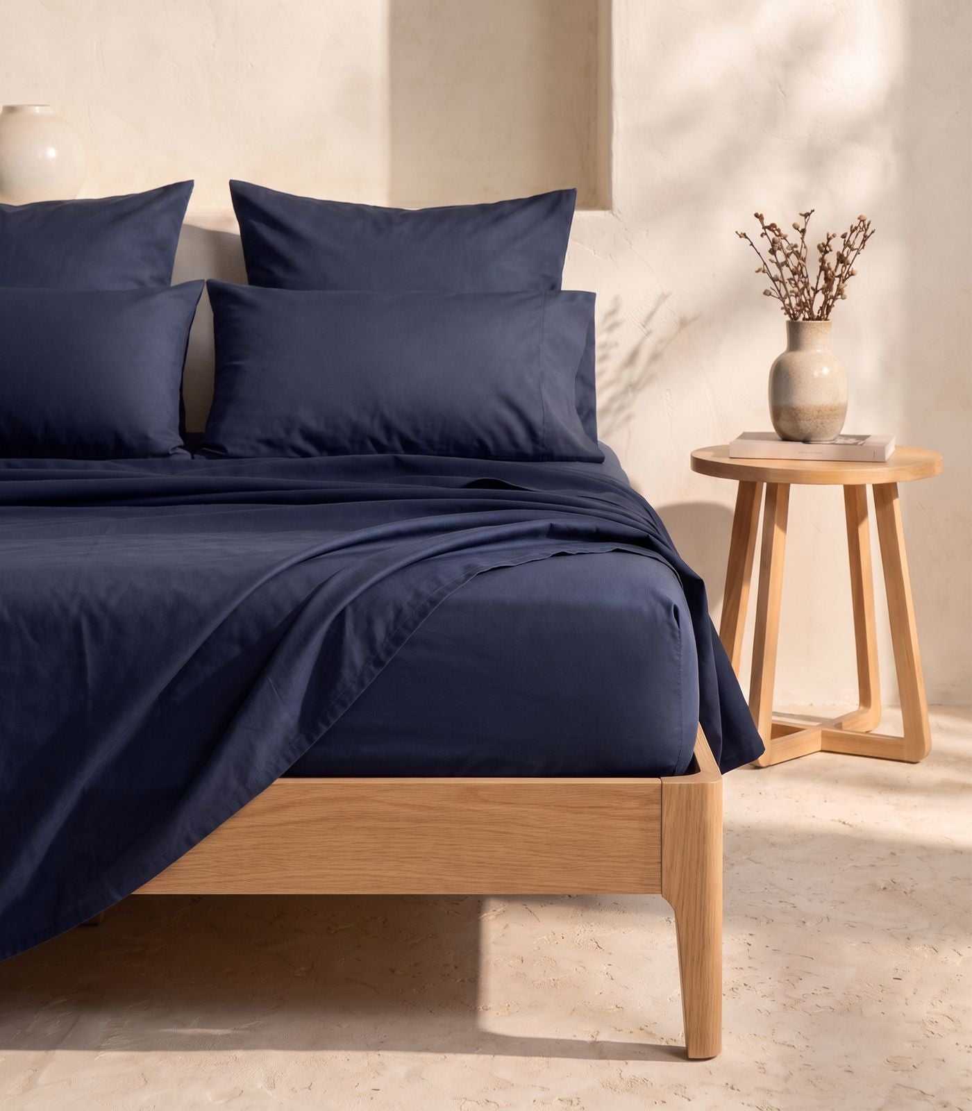 Bhumi Organic Cotton - Percale Sheet Set - Navy