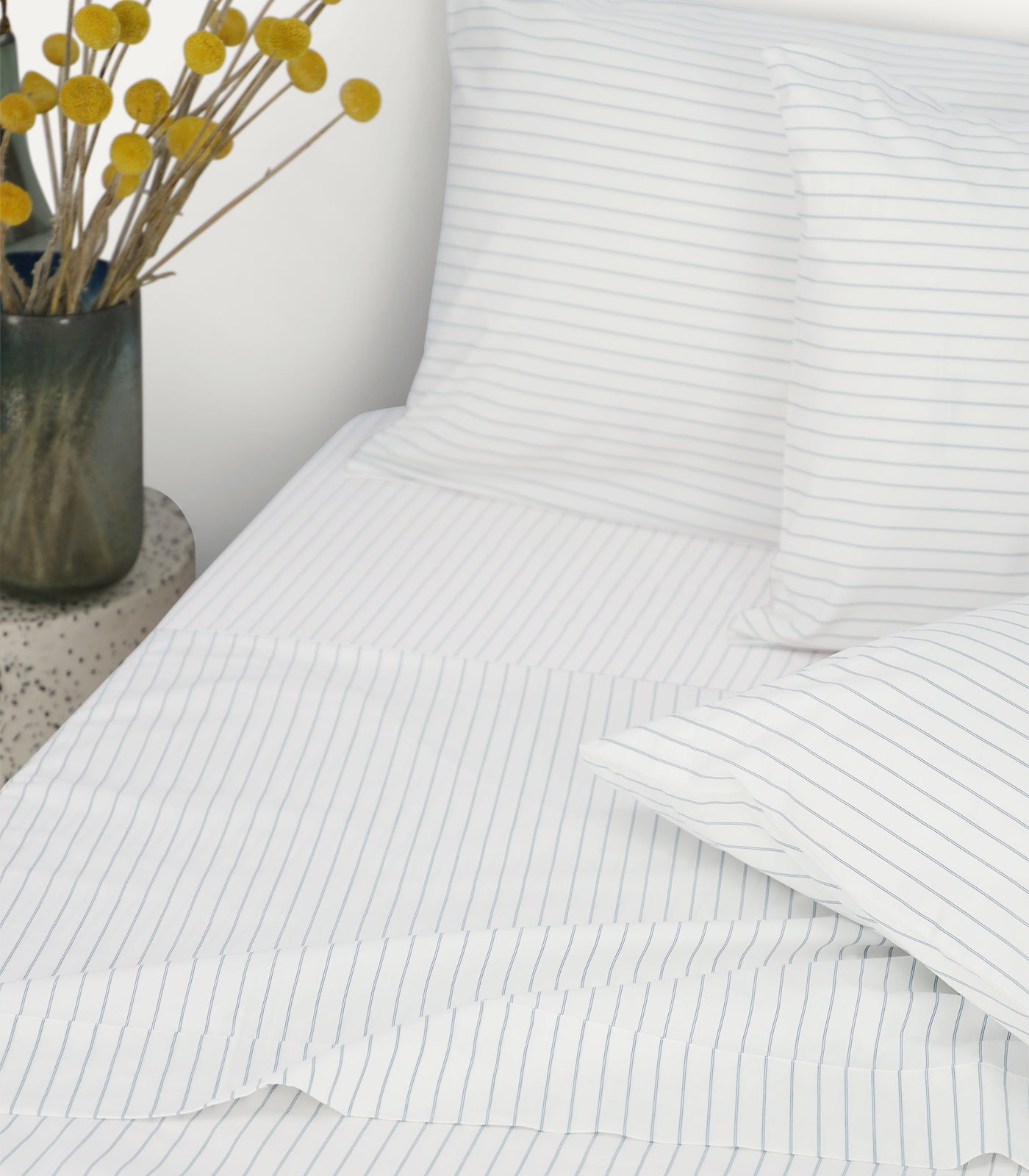 Bhumi Organic Cotton - Percale Invest in Rest - Pinstripe