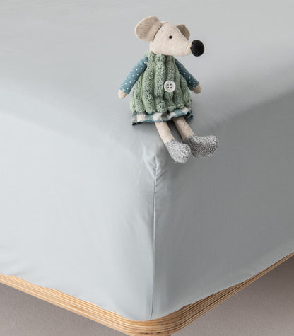Fitted Percale Cot Sheet - Sky Blue
