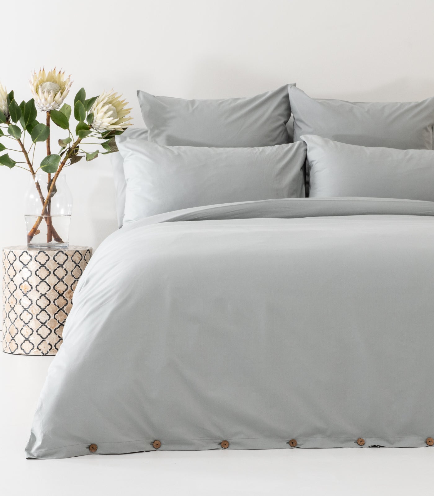 Percale Quilt Set - Sky Blue