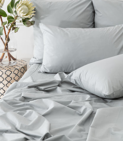 Percale Sheet Set - Sky Blue
