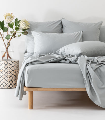 Percale Sheet Set - Sky Blue