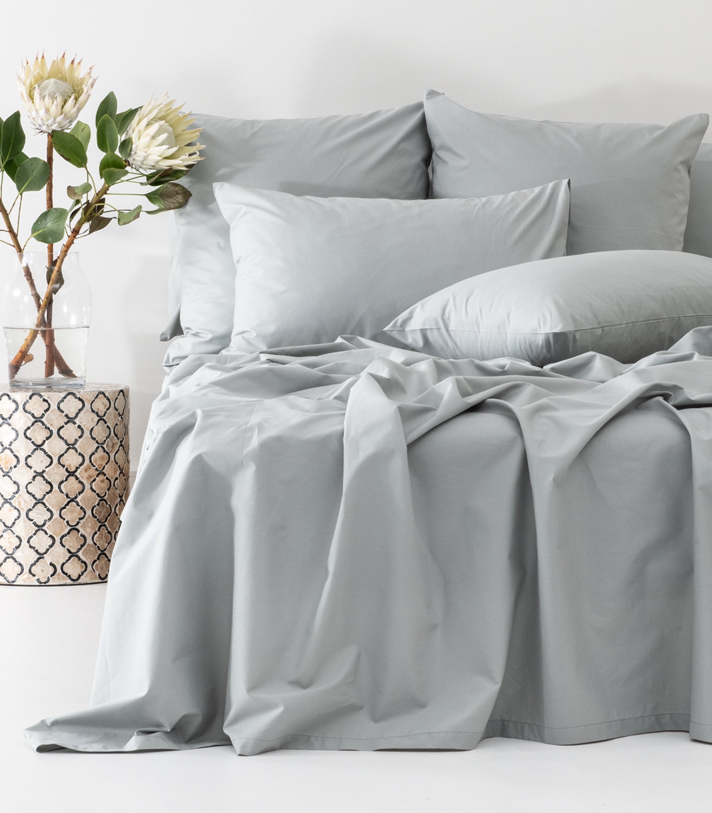 Percale Sheet Set - Sky Blue
