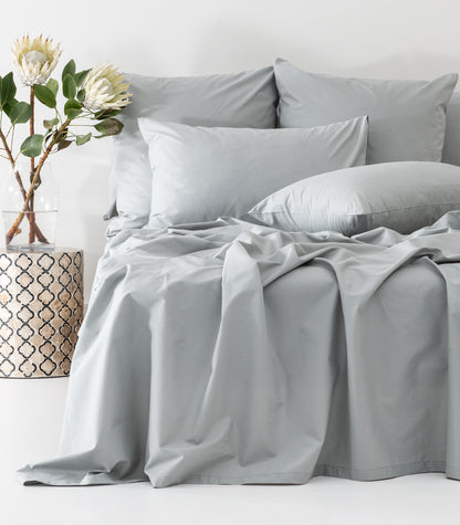 Percale Sheet Set - Sky Blue