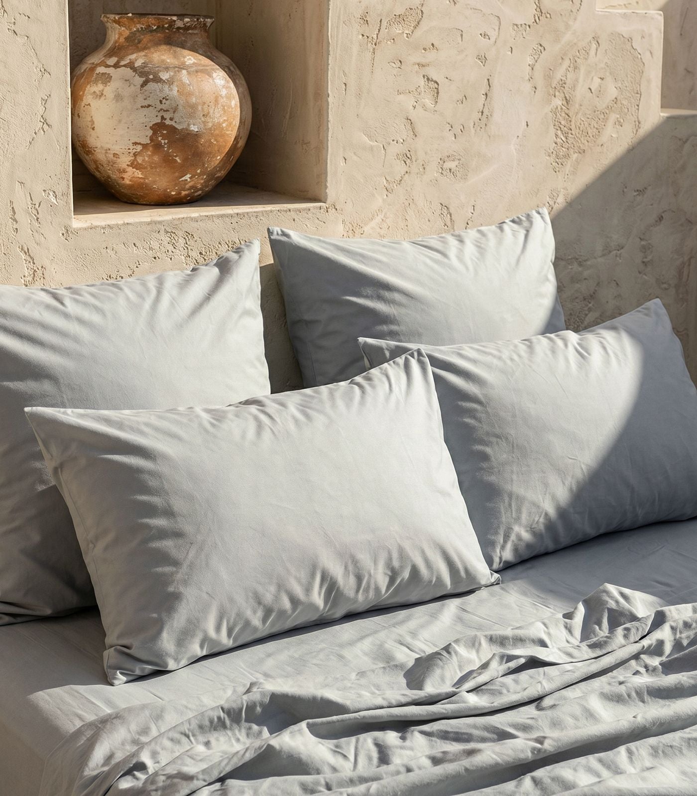Percale Pillow Cases - Sky Blue