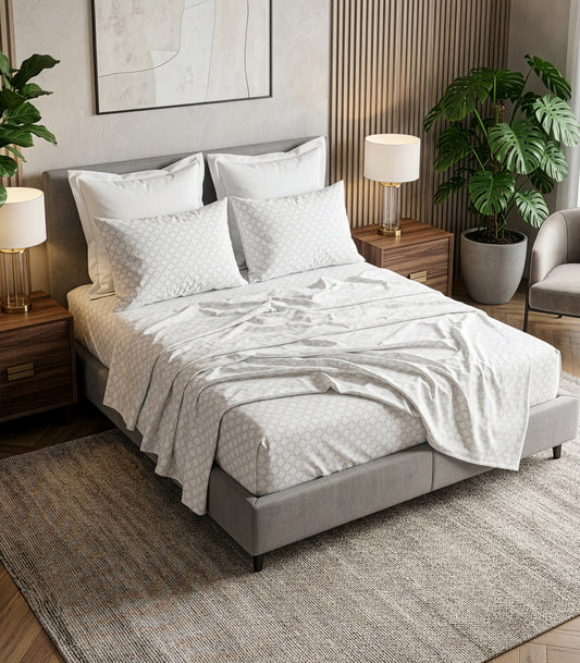 Percale Sheet Set - Limited Edition - Small Dot Grey