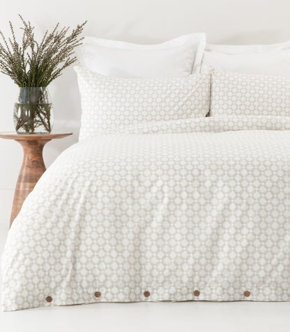 Percale Quilt Cover Set - Limited Edition - Small Dot Pine