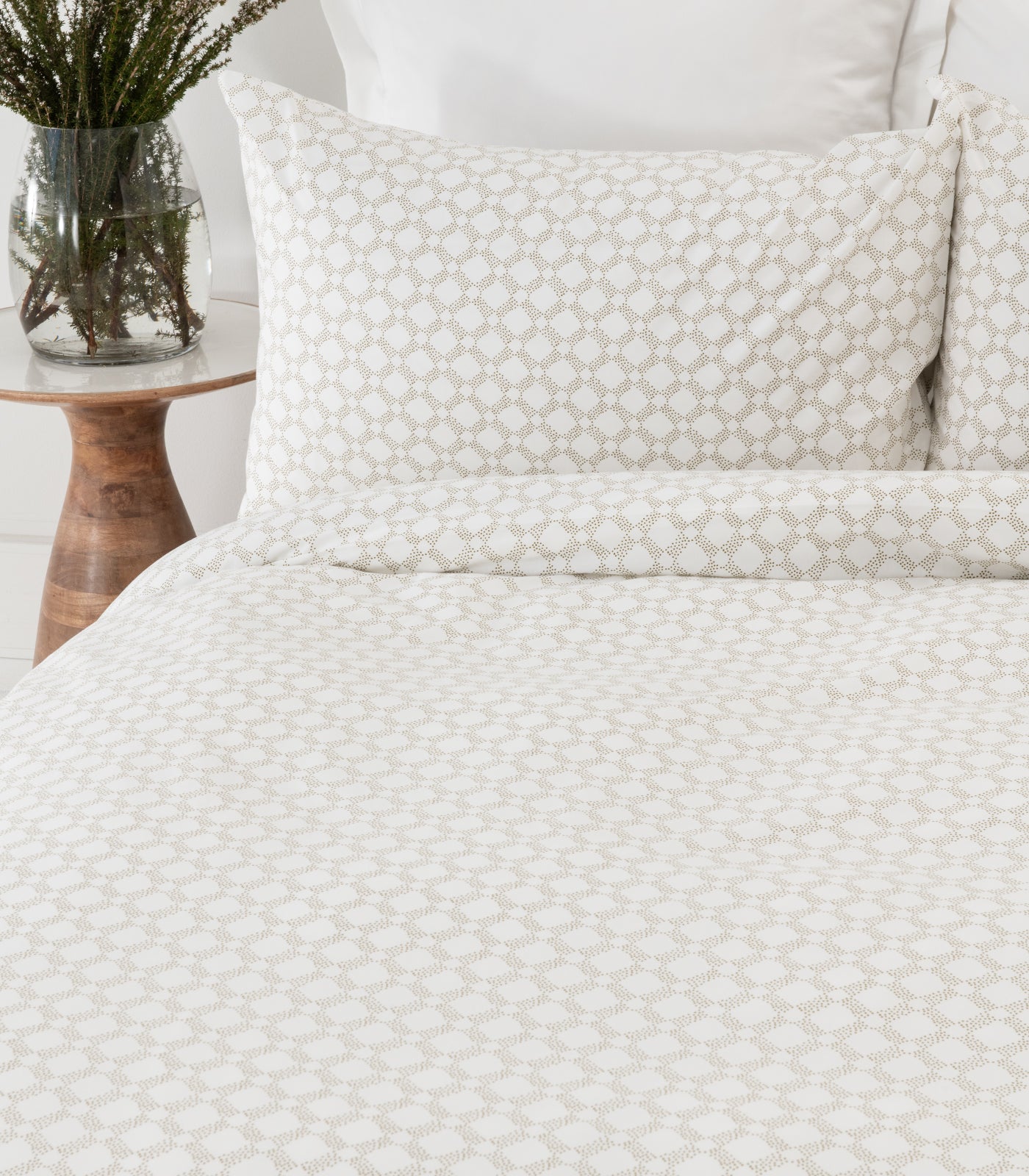 Percale Quilt Cover Set - Limited Edition - Small Dot Pine