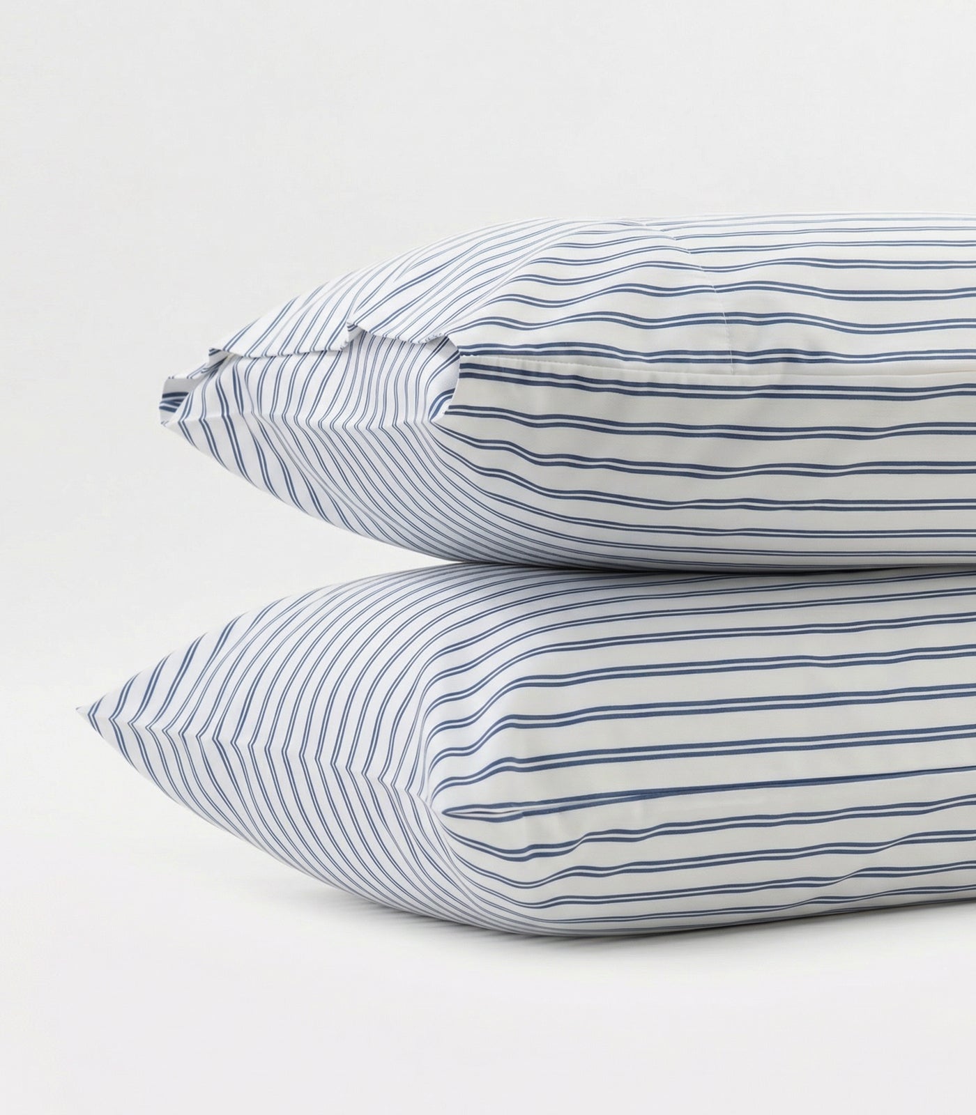 Percale Pillow Cases (Pair) - Limited Edition - Tandem Stripe Cobalt Blue