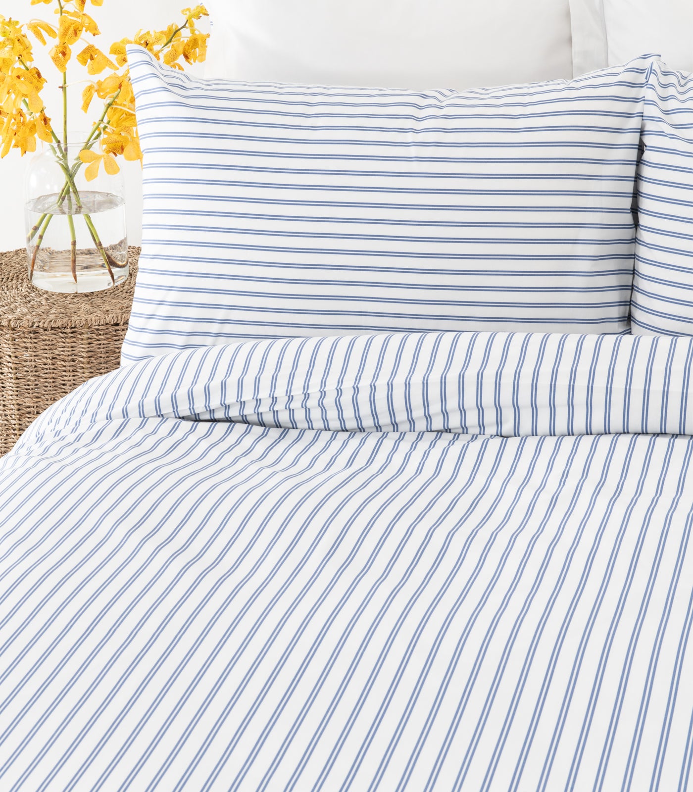 Percale Quilt Cover Set - Limited Edition - Tandem Stripe Cobalt Blue