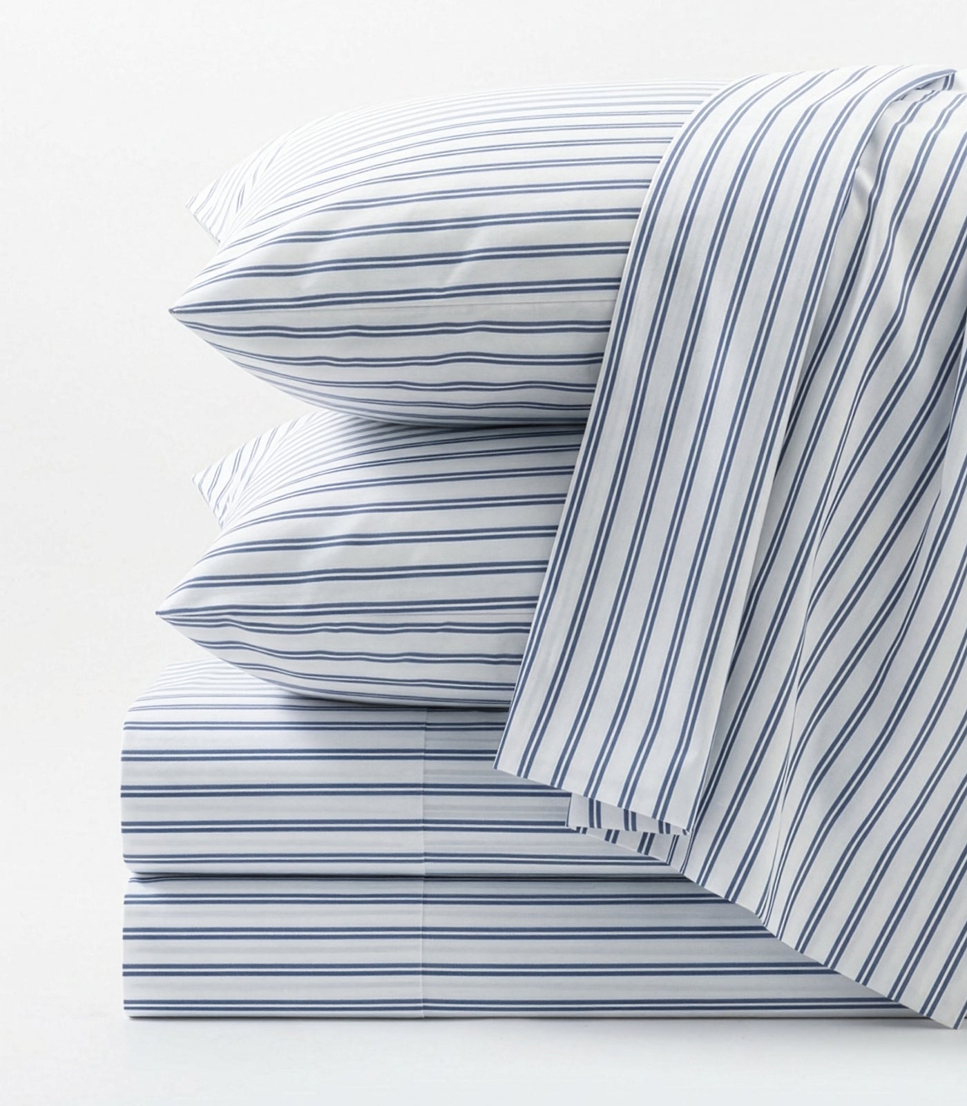 Percale Sheet Set - Limited Edition - Tandem Stripe Cobalt Blue