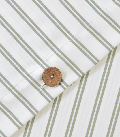 Percale Quilt Cover Set - Limited Edition - Tandem Stripe Moss