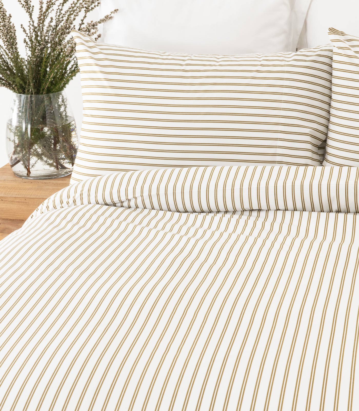 Percale Quilt Cover Set - Limited Edition - Tandem Stripe Pine