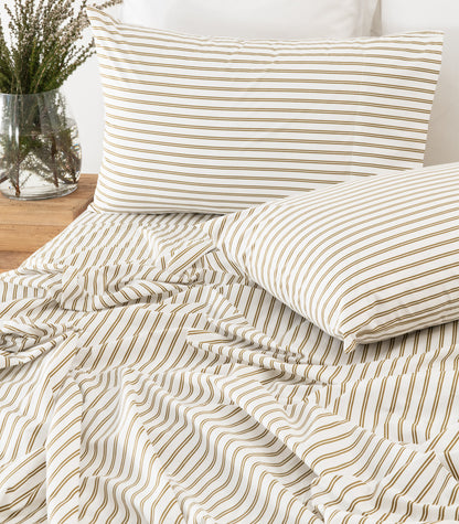 Percale Sheet Set - Limited Edition - Tandem Stripe Pine