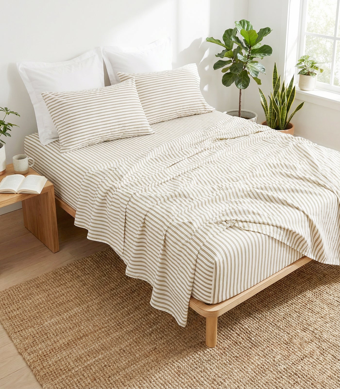 Percale Sheet Set - Limited Edition - Tandem Stripe Pine