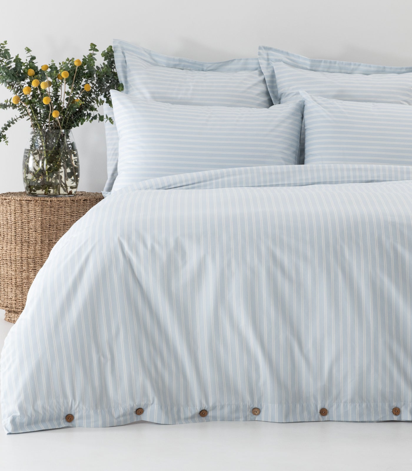 Percale Quilt Cover Set - Limited Edition - Tandem Stripe Sky