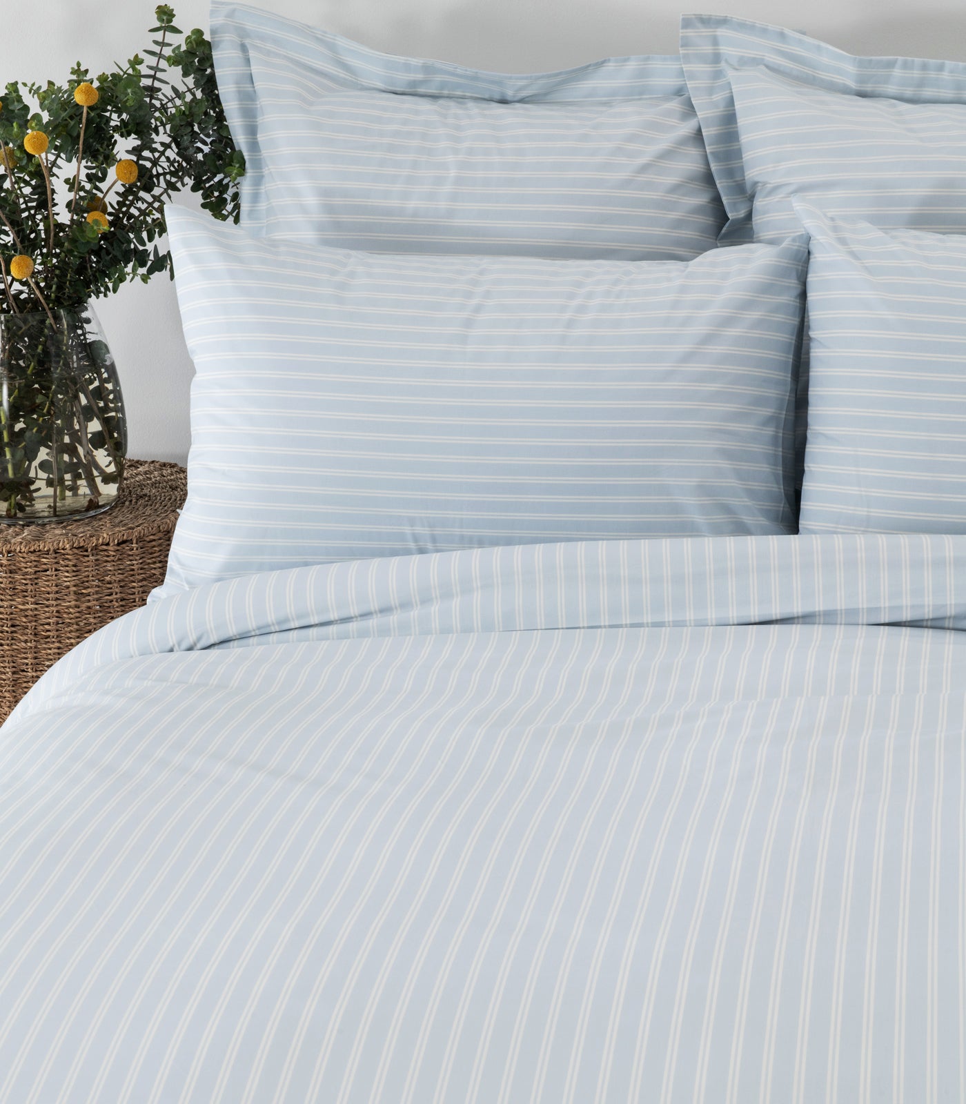 Percale Quilt Cover Set - Limited Edition - Tandem Stripe Sky