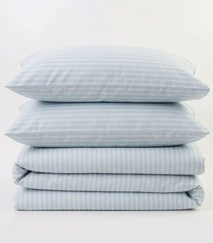 Percale Quilt Cover Set - Limited Edition - Tandem Stripe Sky