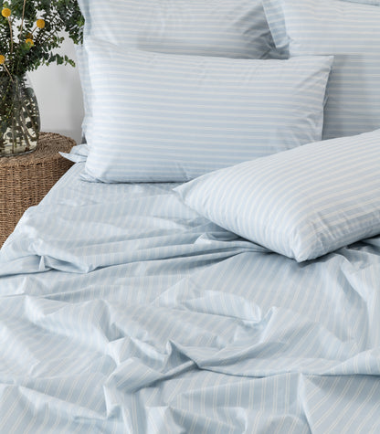 Percale Sheet Set - Limited Edition - Tandem Stripe Sky