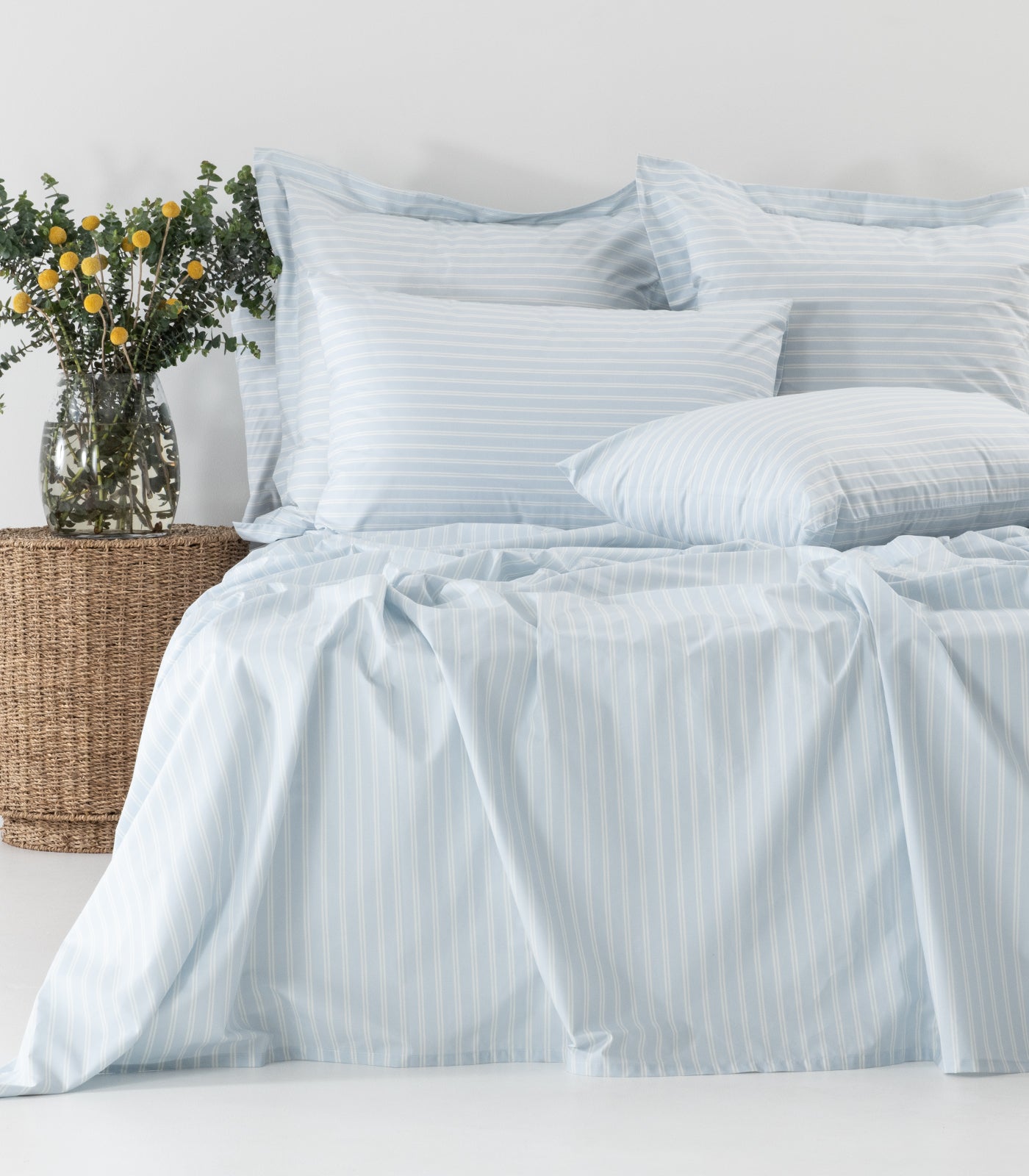 Percale Sheet Set - Limited Edition - Tandem Stripe Sky