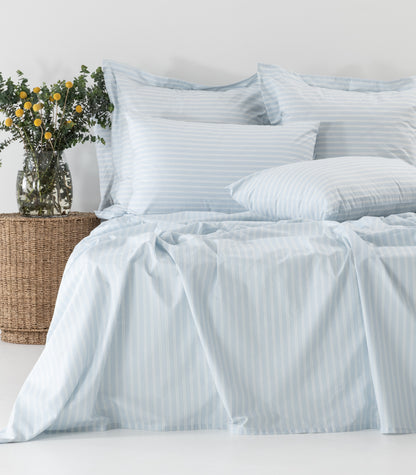Percale Sheet Set - Limited Edition - Tandem Stripe Sky
