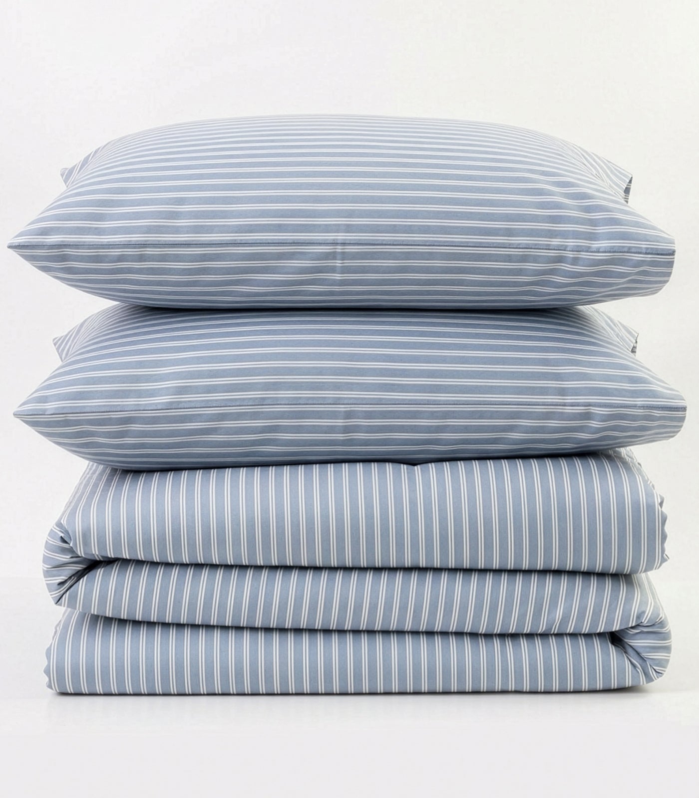 Percale Quilt Cover Set - Limited Edition - Tandem Stripe Arctic Blue
