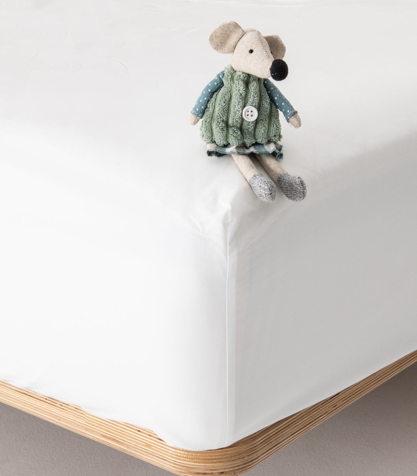 Fitted Percale Cot Sheet - White