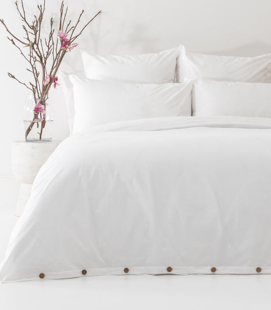 Percale Quilt Set - White