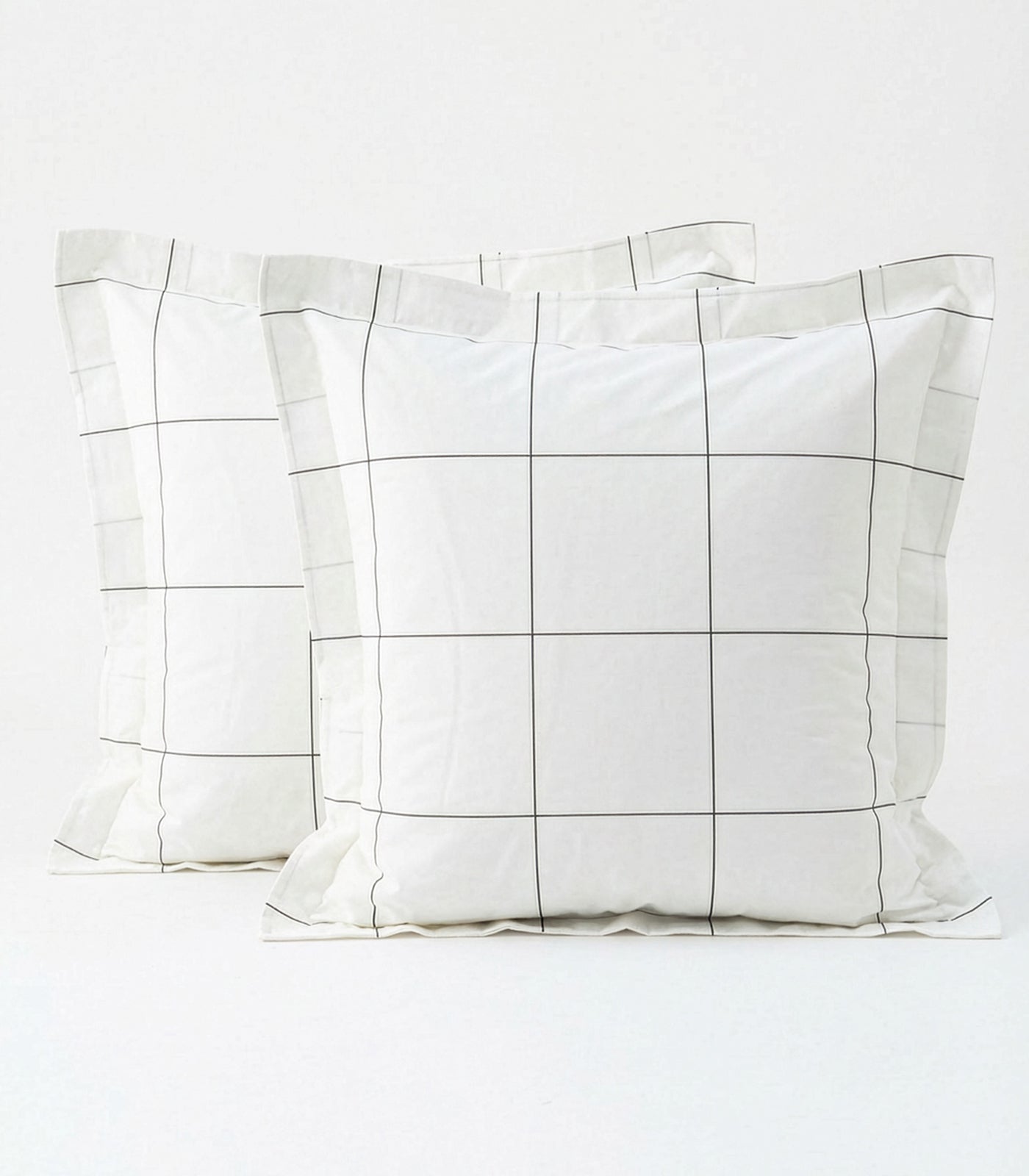 European - Percale Pillow Cases (Pair) - Limited Edition - Windowpane